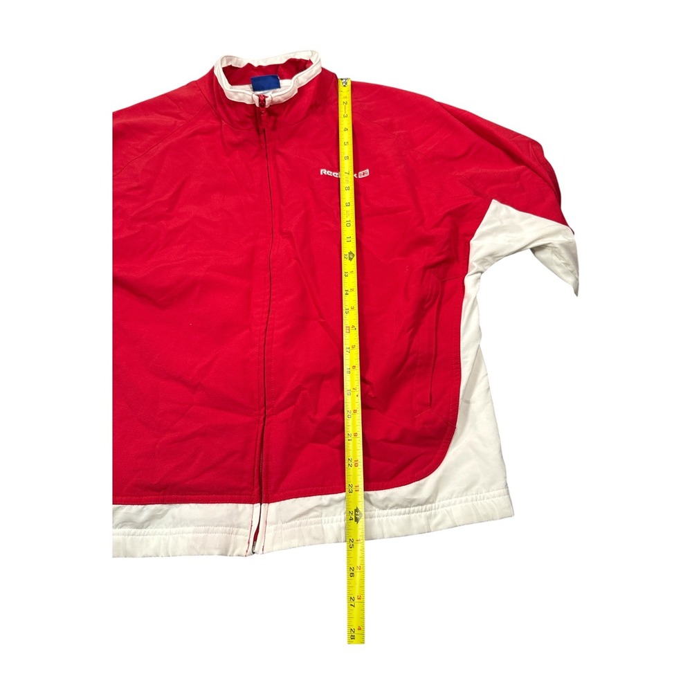 Reebok Classic Vintage Windbreaker Jacket Red White Colorblock Mens Large L - Picture 5 of 5